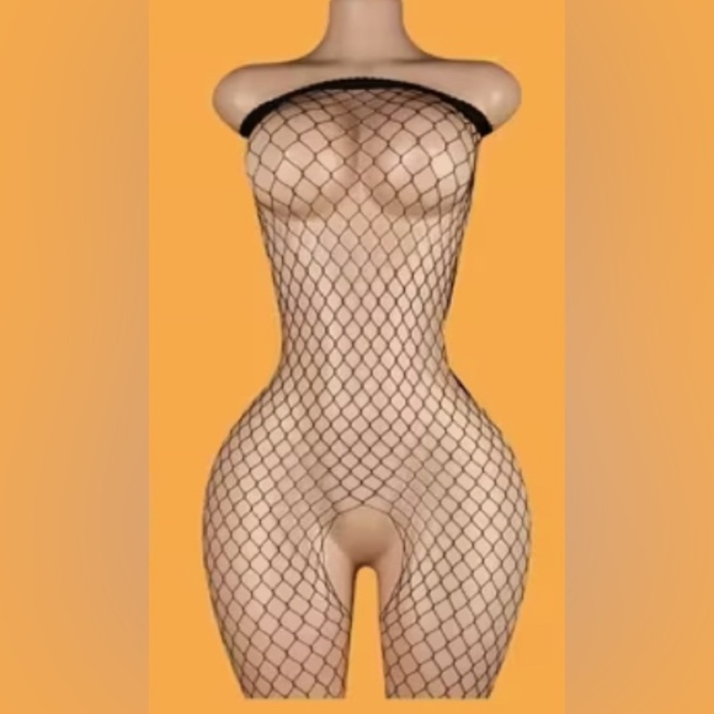 Bold Black Fishnet Bodysuit